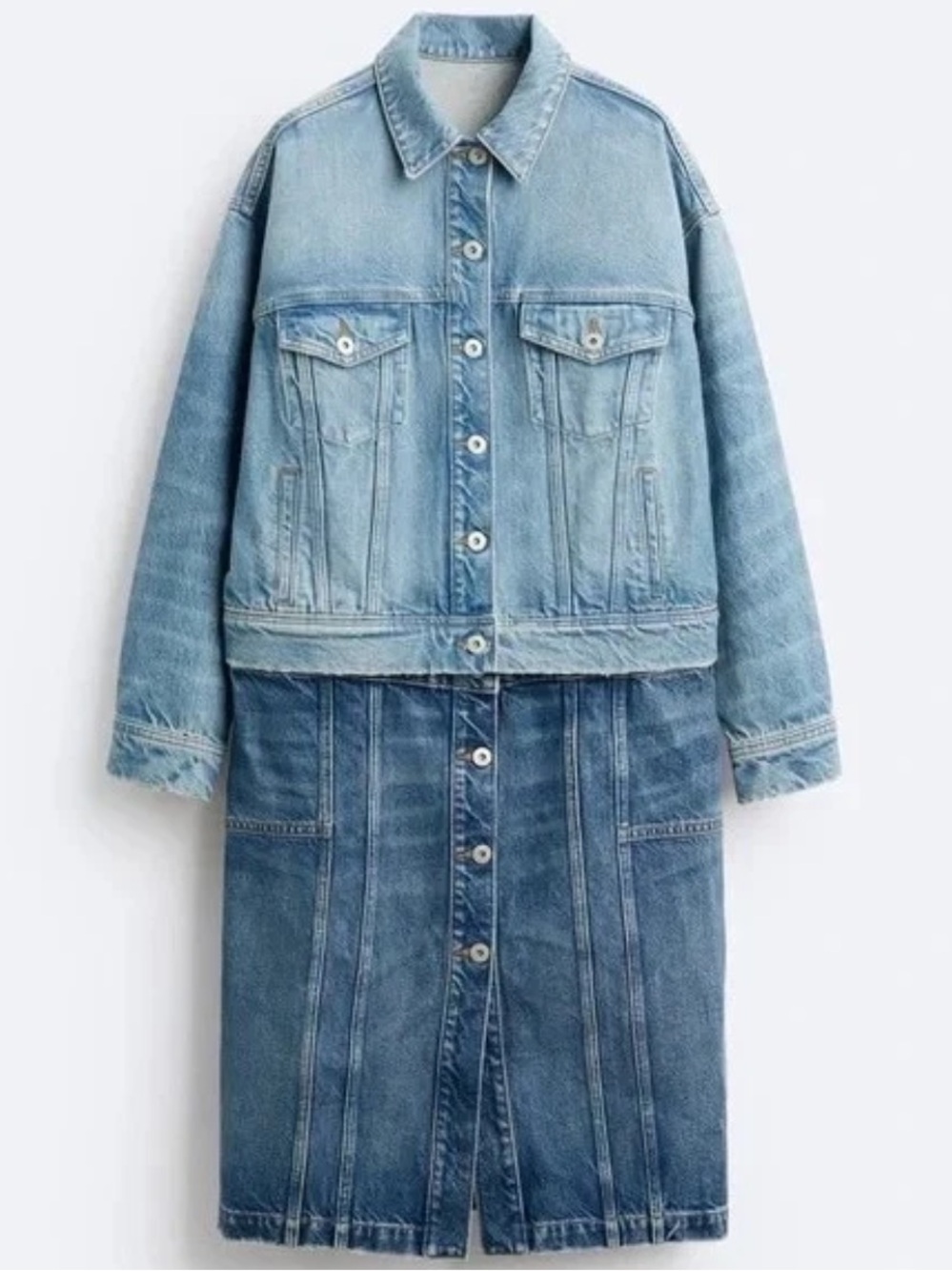 Zara Maison Special Convertible Denim Midi Dress 2 in 1 NWT. Size M/L